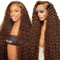 Chocolate Brown Curly Human Hair Wig 13x4 Lace Front Human Hair Wigs For Women Jerry Curly Glueless Wigs On Clearance Sale