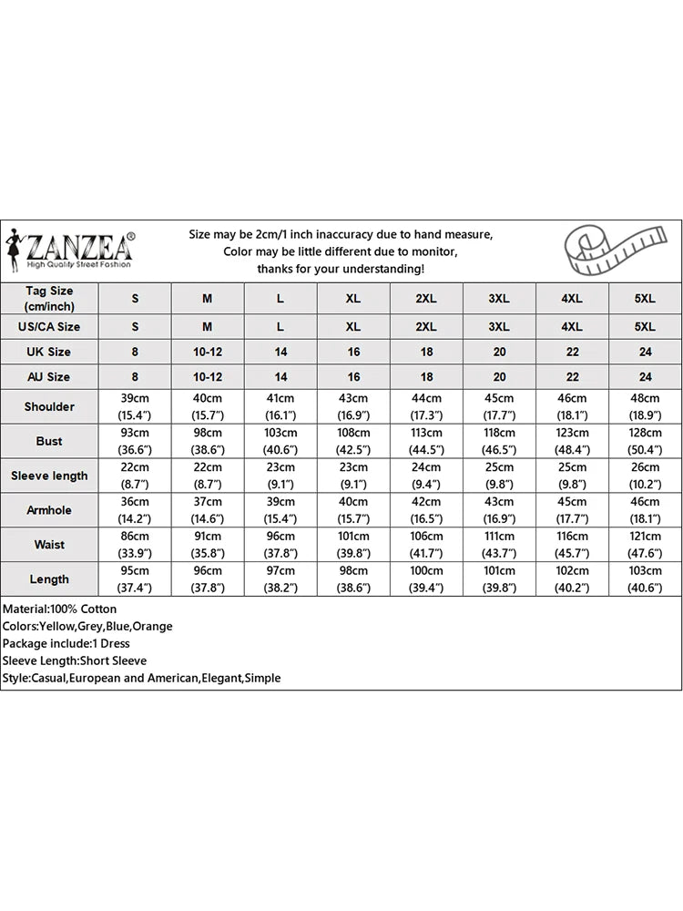 ZANZEA Summer Vintage Short Sleeve Knee-length Dress Women Fashion Solid Party Sundress Robe Femme Casual Pockets Vestido Kaftan