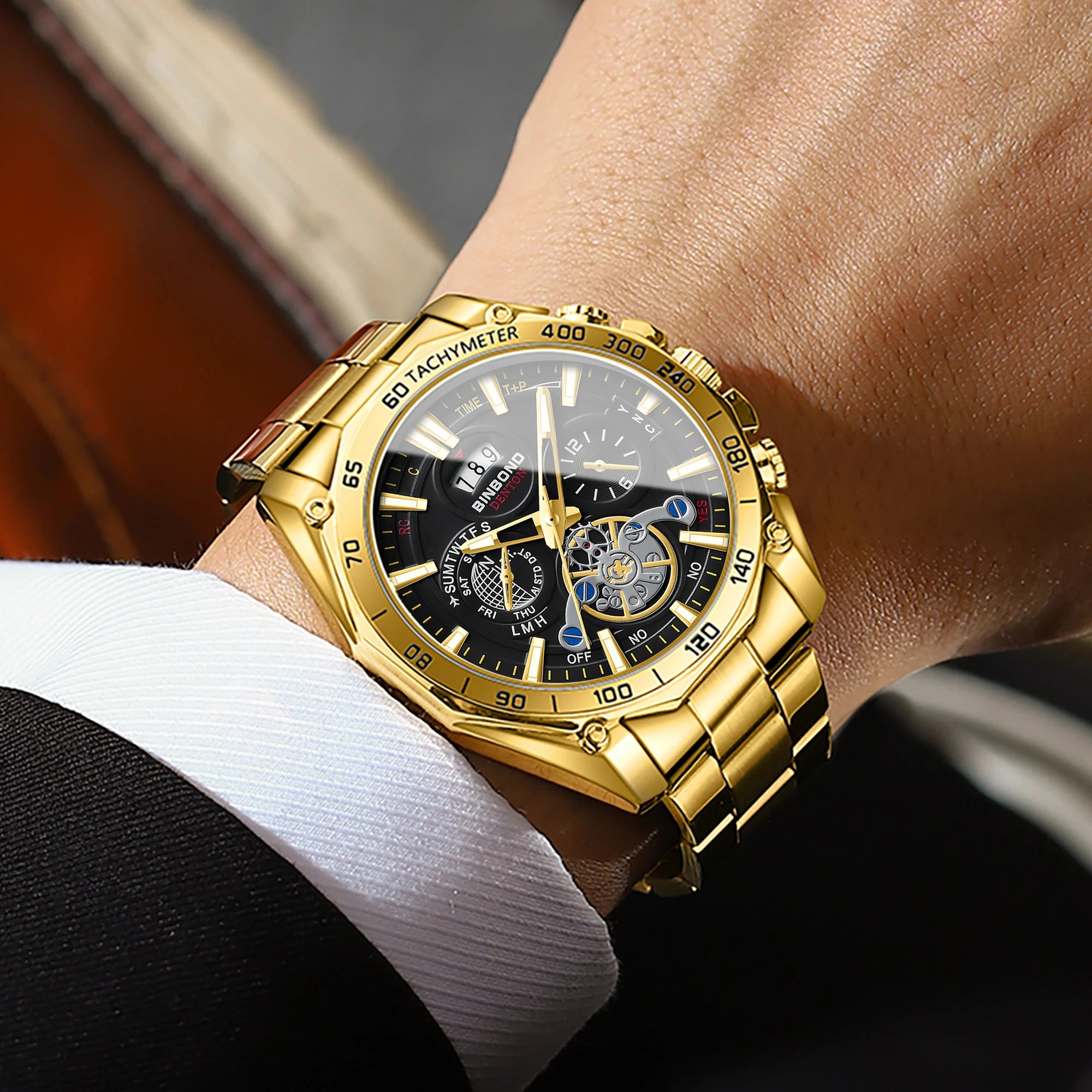 BINBOND Luxury Quartz Watches For Men Luminous Waterproof Auto Date Precise Durable Men's Watch Sports & Business Fashion Reloj