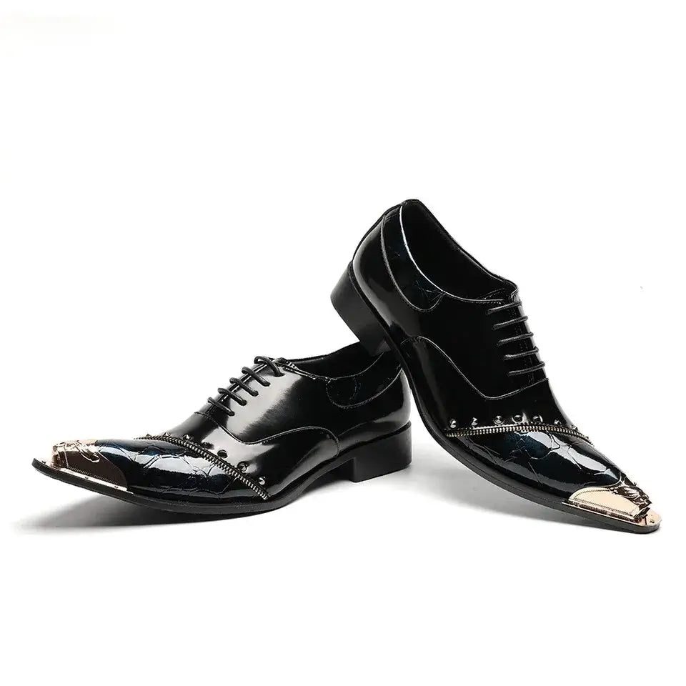 Luxusmarke Herrenschuhe Glitzer Gold italienische Hochzeitsschuhe Herren Leder Spitz Zehe Anzugschuhe Übergröße Herrenschuhe