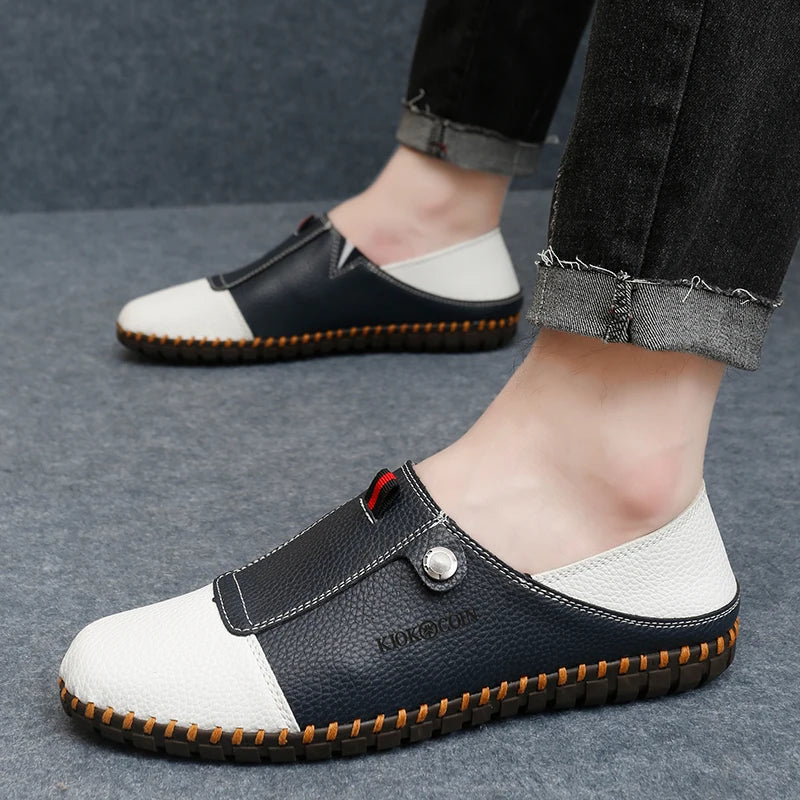 Men Loafers New Leather Shoes Luxury Brand High Quality Moccasins Leisure Driving Shoes Simple Lightweight Comfort Classic