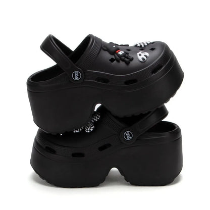 Women Chunky Platform Sandals  Summer Soft Thick Sole Diy Clogs Garden Shoes Woman Closed Toe Non-Slip Beach Slides Sandals