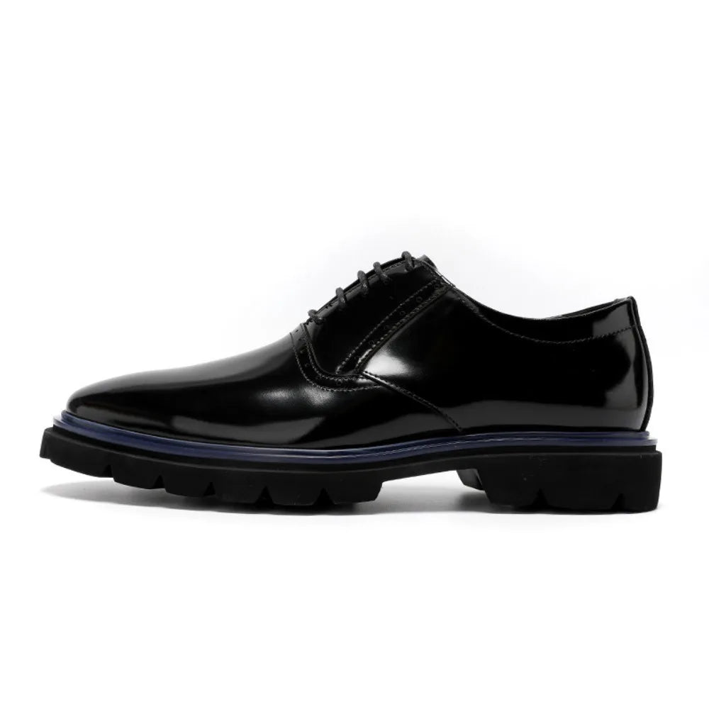 Echte Vollnarbenleder Herren Business-Schuhe Polierter britischer Stil Business Casual Oxford-Schuhe Mode Color-Block Spitz zulaufend
