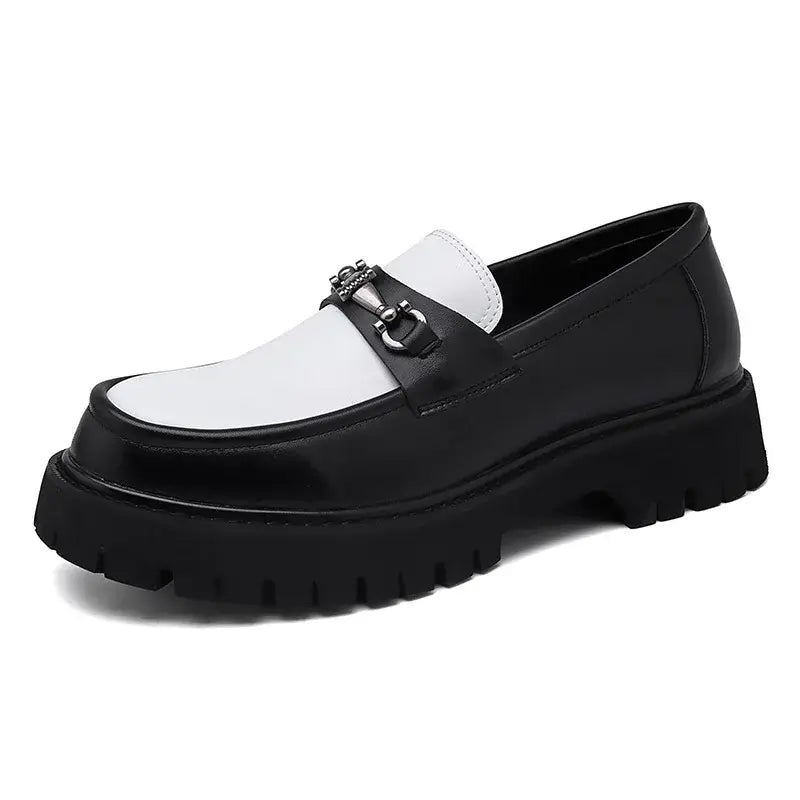 Britischer Stil Metall Schnalle Slipper Herren Dicksohlige Hochzeitsschuhe Neue Formelle Business Komfort Schuhe Slip-on Leder Freizeitschuhe