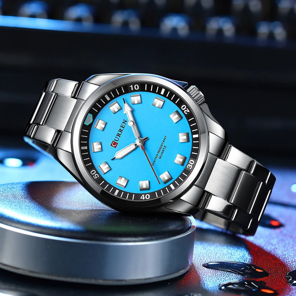 CURREN 8451 Fashion Men Watch Top Brand Luxury Waterproof Sport Mens Watches Stainless steel Automatic Date Military Wristwatch