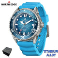NORTH EDGE TRITON-TI Titanium Solar-Powered Diving Watch High Quality Quartz Watches for Man NEW 300M Waterproof Men Watch Reloj