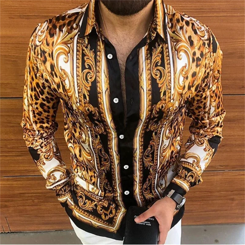 2024 Men's New Fashion Shirts Men's Suit Tops Gold Red Purple Button-Down Shirts Fashion Luxurious Soft Comfortable Plus Size