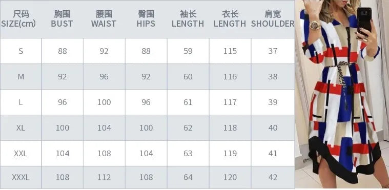 2024 Women's Autumn New Fashion and Elegant Commuter Print V-neck Lace up Long Sleeve Slim Fit Mid length Dress