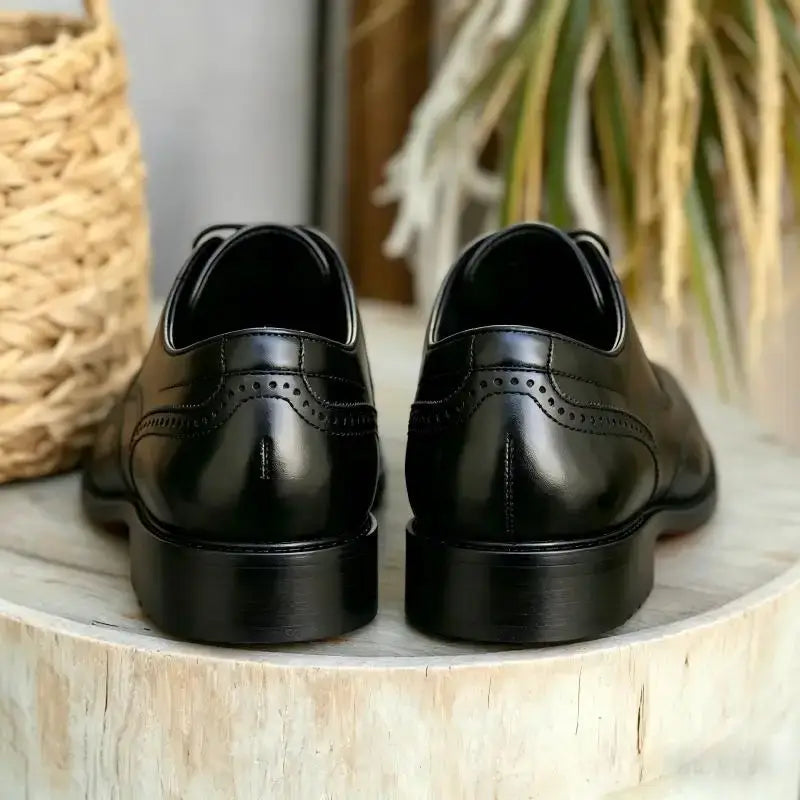 Herren Schwarze Brogue Oxford Schuhe Formelle Anzugschuhe für Business Hochzeit Rote Sohle Bequeme Schnürschuhe