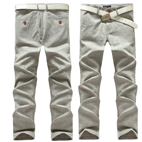 Business Formal Pants Cotton Casual Pants Men  New Classic Style Straight Loose High Waist Plaid Trousers Male Brand Clothes
