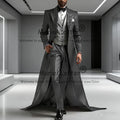 Luxury Suits Men For Wedding 3 Pieces Sets Sparkly Sequins Lapel Prom Tuxedos With Long Train Customized Man Banquet Party Dress