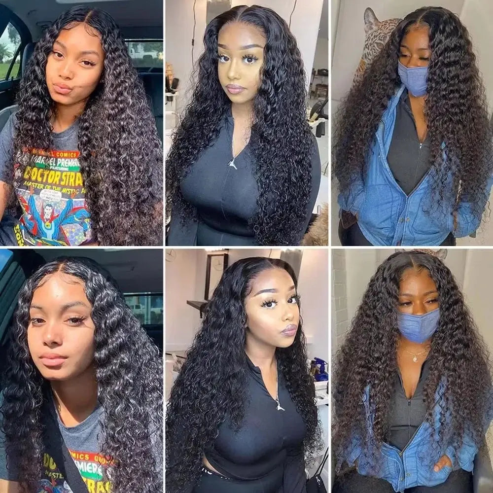 Deep Wave Bundles Human Hair Brazilian Virgin Hair Deep Wave One Weave Bundle 10A Grade Unprocessed Human Hair styles collage