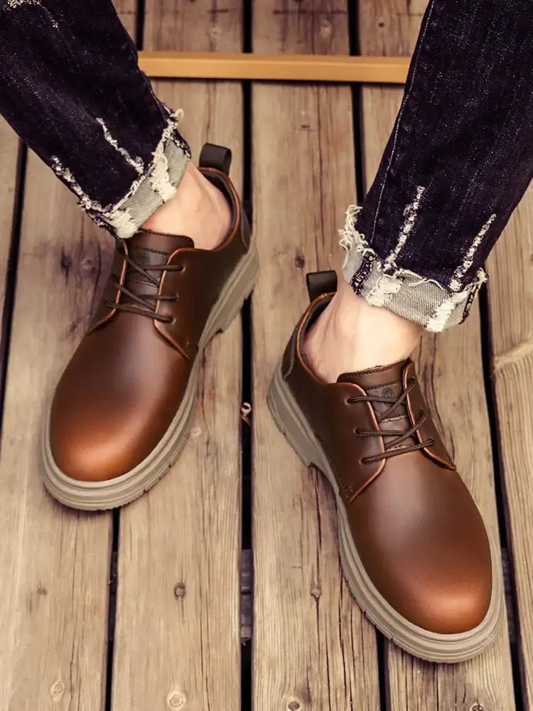 CLOHOO Handgemachte Herren Business Casual Schuhe Bequeme Klassische Schnürschuhe Arbeitsschuhe Modische Hochzeits-Herrenschuhe