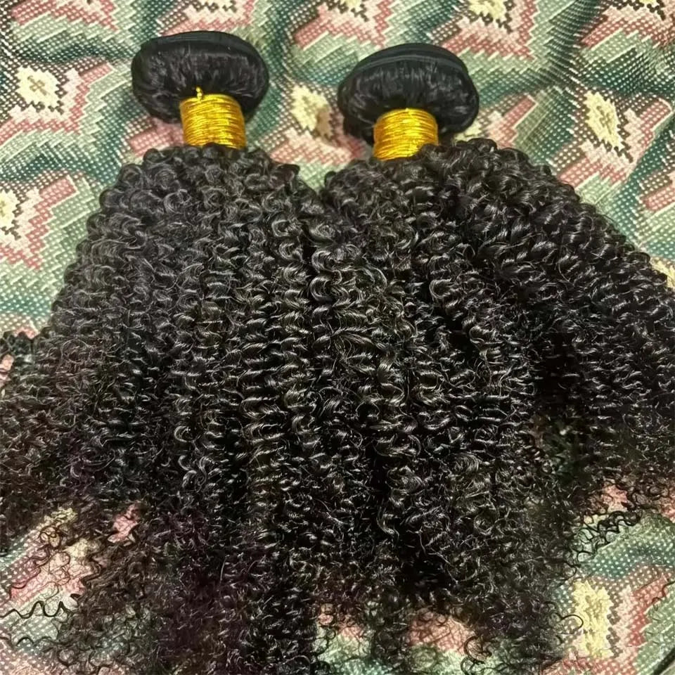 Kinky Curly Bundles Human Hair 28 30 Inches 2 3 4 Bundles Unprocessed Virgin Burmese Afro Curly Bundles 4c Curls Humn Hair Double Weft Hair Extension