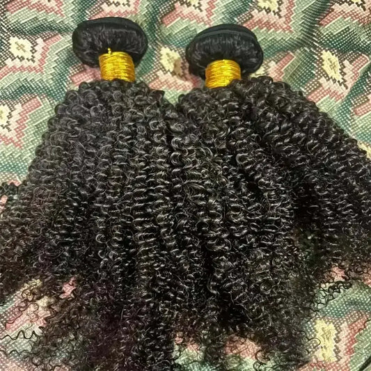 Kinky Curly Bundles Human Hair 28 30 Inches 2 3 4 Bundles Unprocessed Virgin Burmese Afro Curly Bundles 4c Curls Humn Hair Double Weft Hair Extension