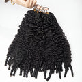 Burmese Curly Human Hair Extensions Boho Braided Pre-Looped Feather Crochet Hair with Miracle Knots Spiral Curly Hair for Braids