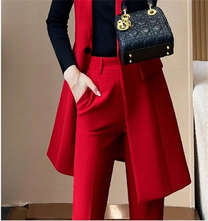 New High-end Female Professional Suit Fashion Elegant Lady Sleeveless Vests Spring Autumn Women's Blazer Vest