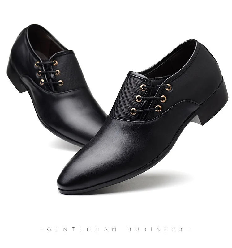 2026 Classic Men Dress Shoes Round Toe Cow Leather Business Casual Shoes Mens Wedding Shoes Oxford Formal Shoes Big Size 38-48
