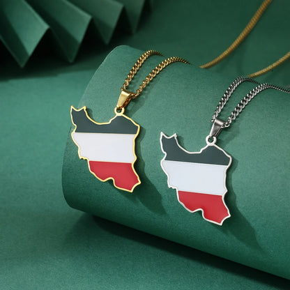 Dawapara Iran Map Pendant Jewelry Sets Zircon Earrings Keychain Necklace for Women Stainless Steel Map Jewellery