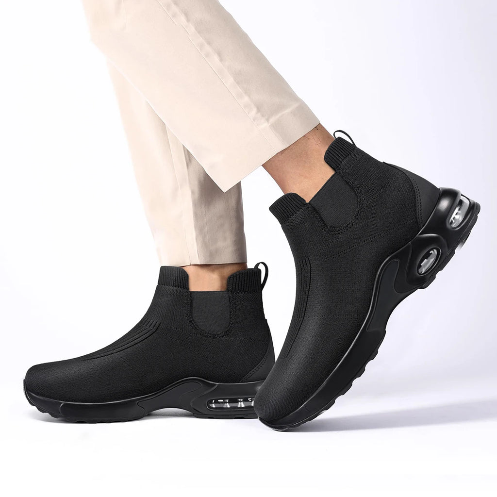 LARNMERN Steel Toe Shoes for Men Women Water Resistant Work Boots Non Slip Safety Sneakers Slip On Industrial Air Cushion Chelse