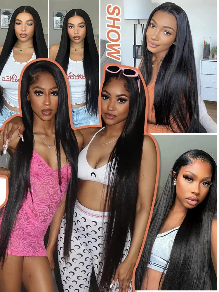 Real Human Hair Bone Straight Bundles 30 40 Inches Raw Hair 1 3 4 Bundles Brazilian Hair Weave Extensions For Black Women