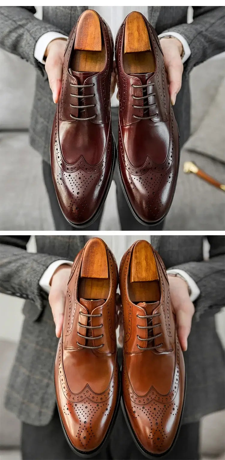 Hanmce Schuhe für Herren mit kostenlosem Versand, mehrfarbig, modisch, atmungsaktiv, Business, Hochzeit, Brogues