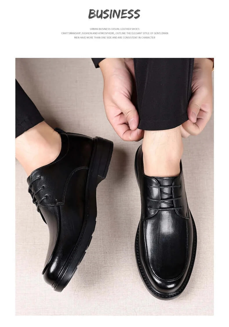 Herren Übergröße Aufzugsschuhe 3/6/8CM Höhenzunahme Formelle Büro Hochzeit Party Kleiderschuhe Erhöhte Schuhe Lässige Leder Oxfords