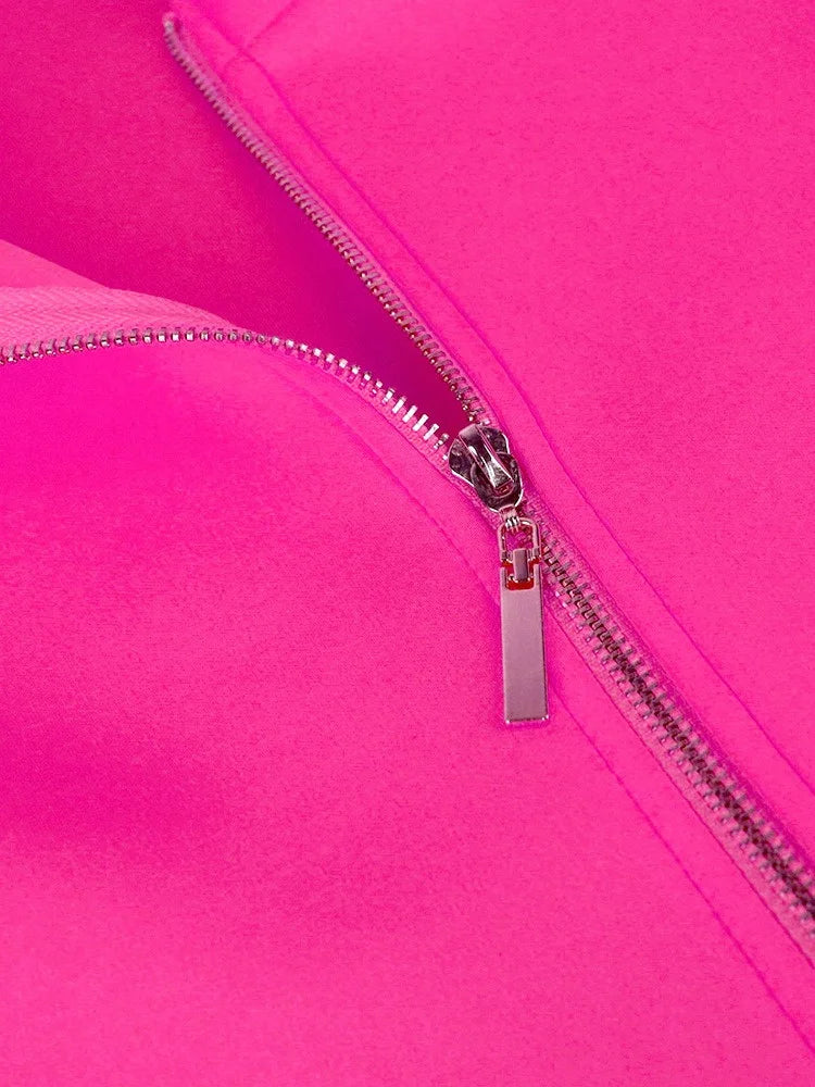 Wmstar Damen-Kleider in Übergröße Elegant Loose Purff Reißverschluss Langarm Party Mini-Kleid Großhandel Dropshipping 2024
