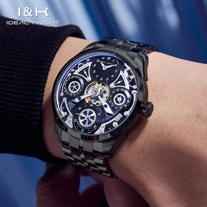 IDEAL KNIGHT 6820 Watches For Man High Quality Tourbillon 50M Waterproof Mechanical Watch 316 Stainless Steel Luxury Man Gifts