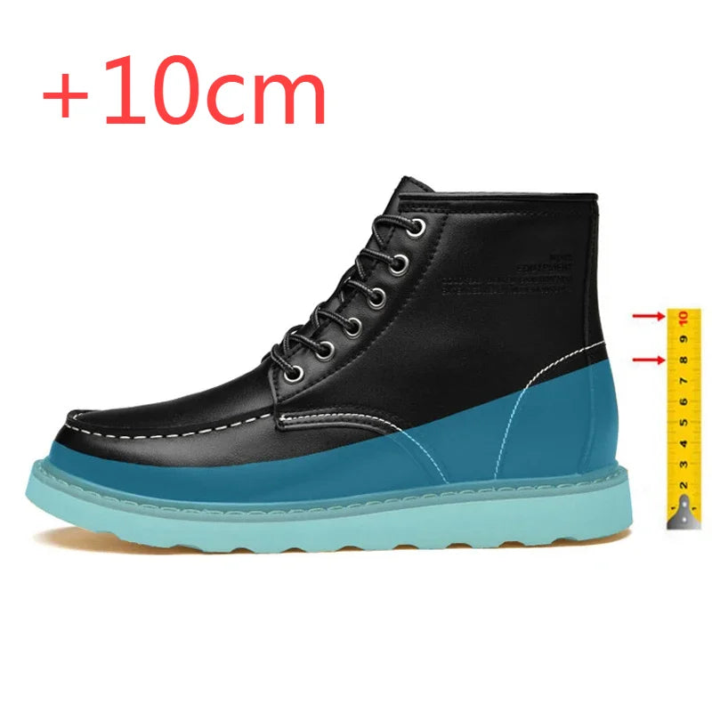 2024 Men Boots Elevator Shoes Hidden Heels High Soft Leather Heightening Shoes For Man Increase Insole 10CM 8CM 6CM Height Boots