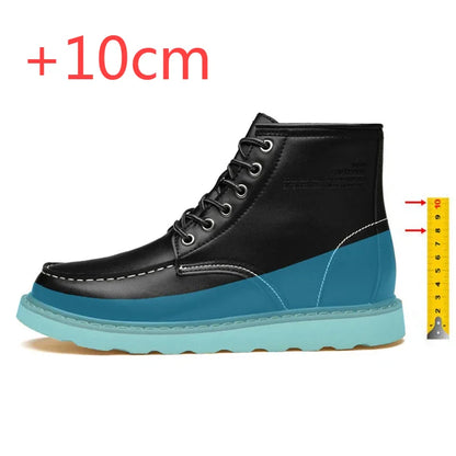 Men Boots Elevator Shoes Hidden Heels High Soft Leather Heightening Shoes For Man Increase Insole 10CM 8CM 6CM Height Boots