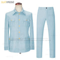 Smart Casual Suit Set For Men Wedding Banquet Grooms Elegant Outfits Formal Party Tailor-made Slim Fit Blazer Pants 2 Pieces