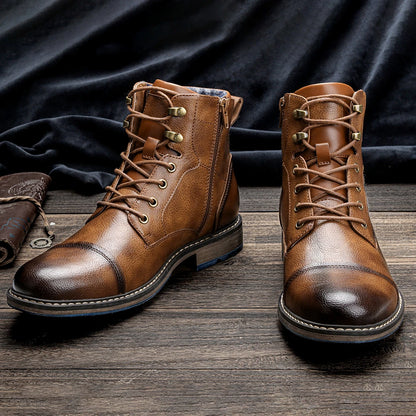 Size 39~48 Retro Men Boots  Fashion Comfortable  Spring Leather Boots