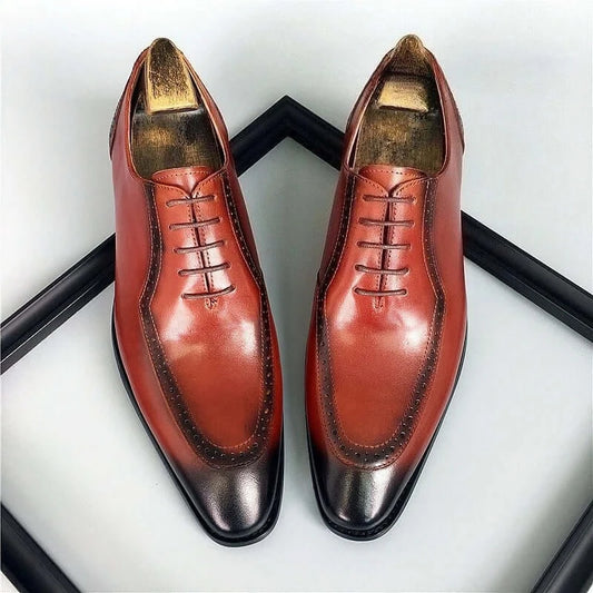 Italienische handgefertigte Herren Oxford-Schuhe Echtes Kalbsleder Schwarz Braun Klassische Brogue Business Hochzeitsschuhe Für Herren 2026 Neu