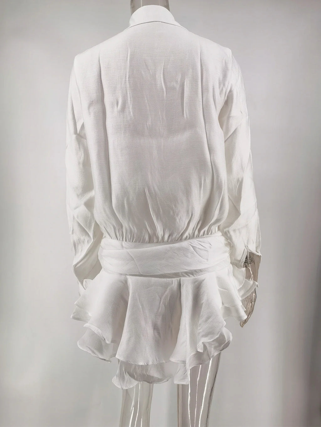 Sexy See through chiffon White summer dress women  elegant party Shirt dress new birthday evening midi short dresses vestido