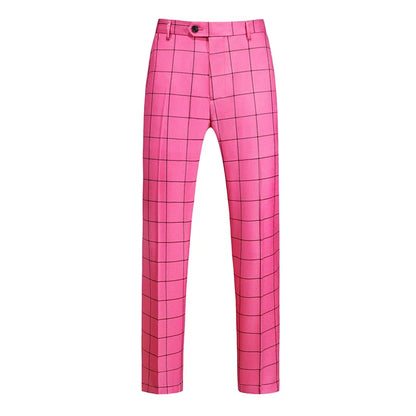 New Autumn Men's Asian Size Slim Fit Suit Pants, Black White Plaid Pant, Red Blue Vertical Striped Trousers. M-5XL 6XL