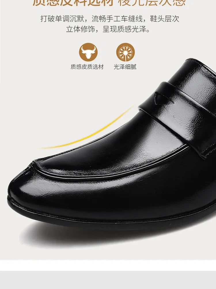 Men Leather Shoes New British Business Dress Shoes Fashion Pointed Social Shoes Casual Shoes Zapatos Hombres