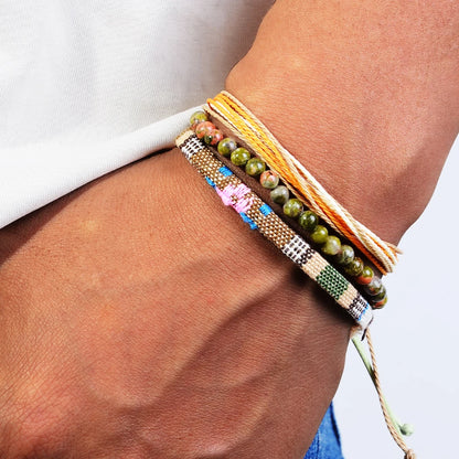 3pcs Bohemian Adjustable Hand Woven Bracelet Colorful Summer Bracelet Beach Bracelet Bohemian Jewelry