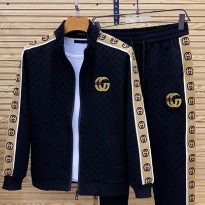 Spring and Autumn New Sports and Leisure Two-piece Set Men's Stand-Up Neck Cardigan Jacket Long Sleeve Fashion Trend Pants