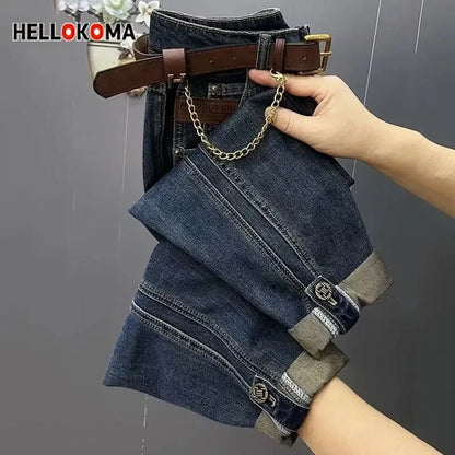 High Waist Casual Large Size 5XL Cowboy Ladies Pantalons Spring Summer Jeans Women Pants Fashion Straight Tube Female Trousers