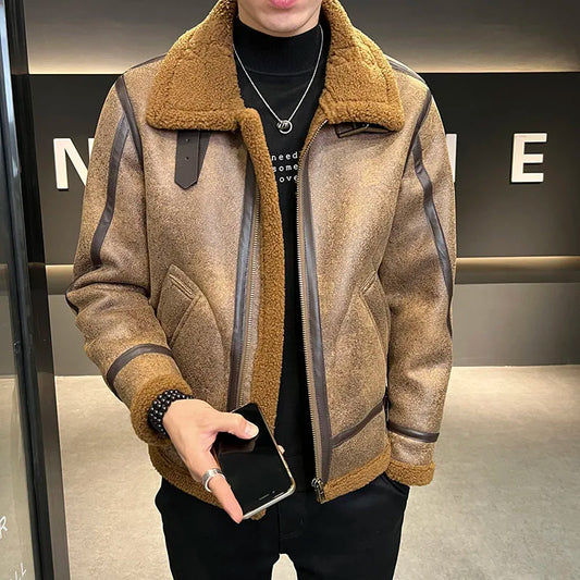 Autumn Winter  Men's Top Jackets  High Quality Fur In One  Men's Casual Daily Wear Jackets  Upset To Keep Warm Thermal Coats