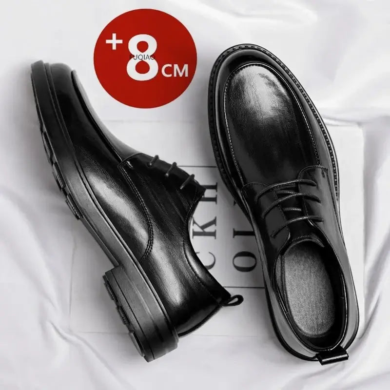 Herren Übergröße Aufzugsschuhe 3/6/8CM Höhenzunahme Formelle Büro Hochzeit Party Kleiderschuhe Erhöhte Schuhe Lässige Leder Oxfords