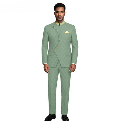 (Jacket +Pants) 2026 New Luxury Elegant Men's Suits 2 Piece Set Fashion Korean Casual Slim Fit Social Groom Wedding Tuxedo