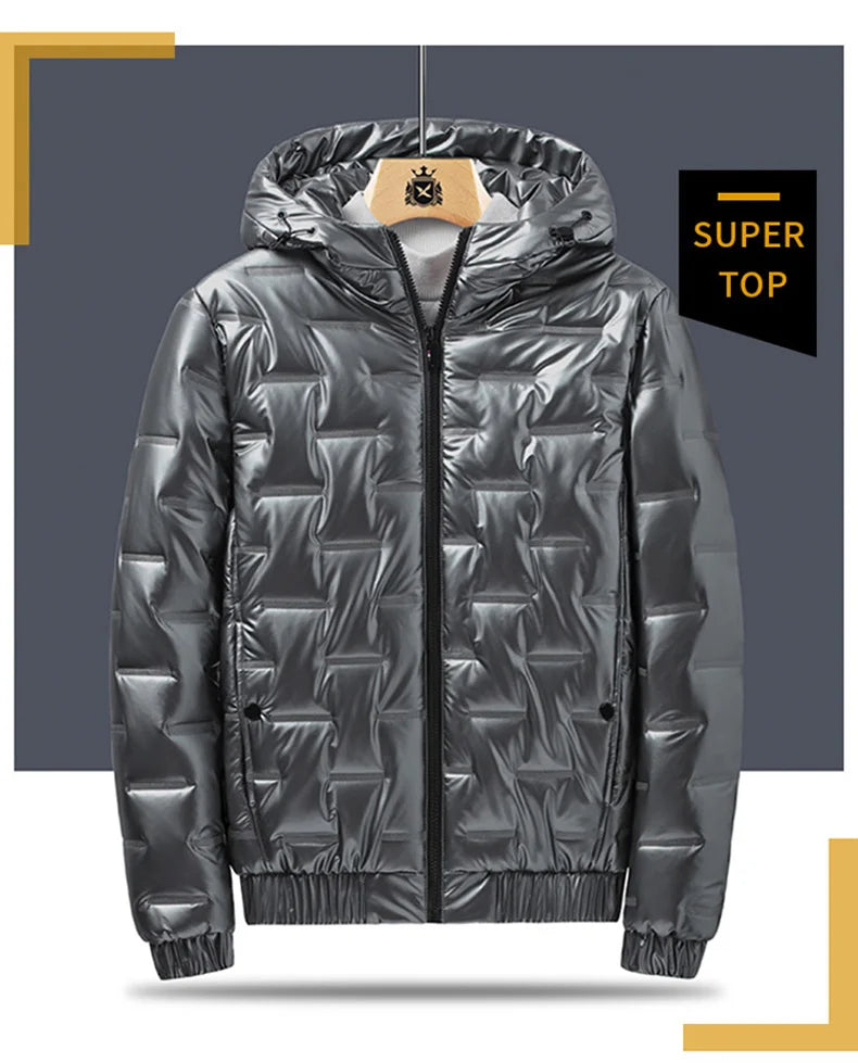 Winter Jackets Men Bright Parka Thickened Warm  Waterproof Jackets Male Down Coats  Mens Clothing