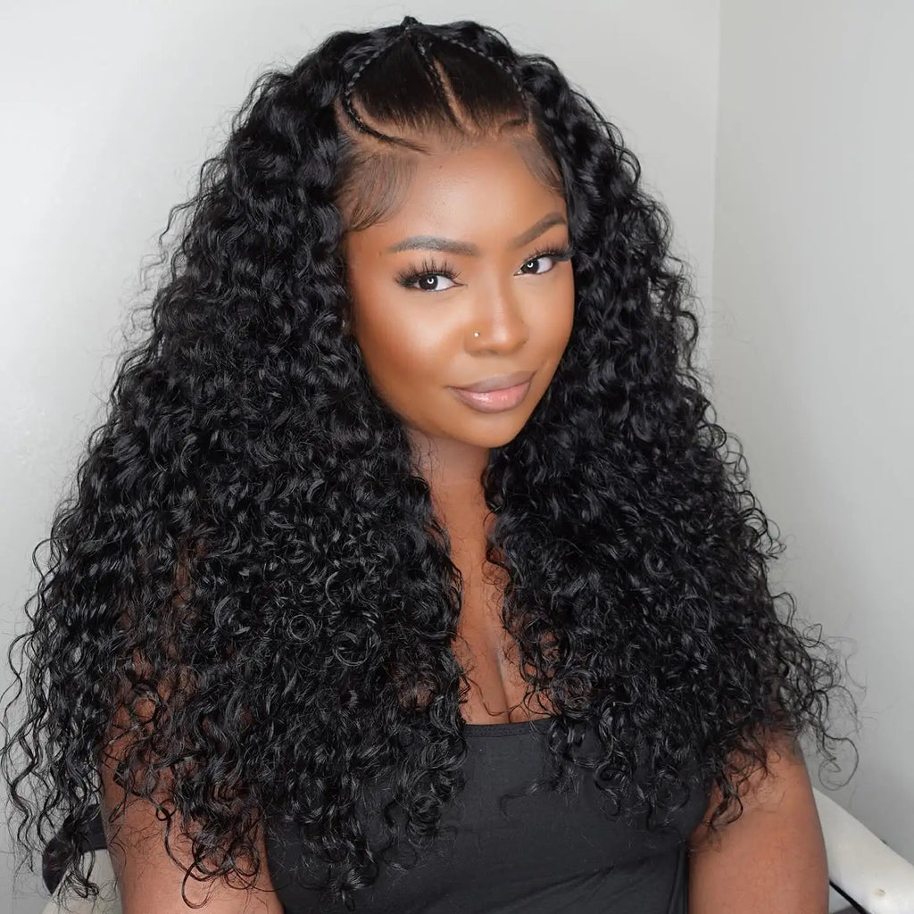 300% High Density Loose Deep Wave 40 46 50 Inch 13x6 13x4 HD Lace Frontal Human Hair Wig Brazilian 360 Full Curly Wigs For Women