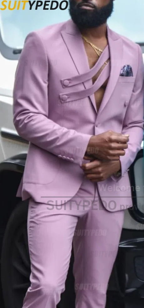 2026 New Suit Sets For Men Evening Dinner High Quality Blazer Pants 2 Pieces Birthday Banquet Tailor-made Male Slim Fit Tuxedos