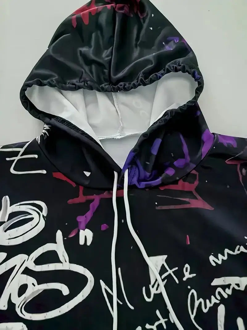 Das neue Herren-Hoodie-Set für Frühling und Herbst 2025 besticht durch einen lässig-modischen und bequemen 3D-Graffiti-Musterdruck