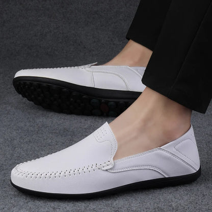 Luxury Leather Men Shoes Casual  Italian Soft Men Loafers Handmade Moccasins Breathable Slip on Boat Shoes Zapatos Hombre
