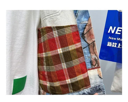 Original Jacket Korean Port Style Printed Lapel Coat Trend Casual Loose Coat Men's New China-Chic