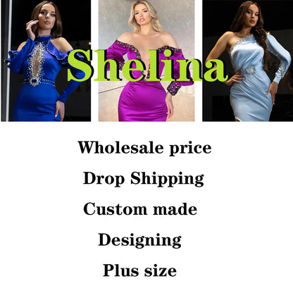 Shelina Graceful Pearls Cocktail Dress Sweetheart Sleeveless Satin Pleat Sheath Formal Party Gown Vestidos De Noche Customized